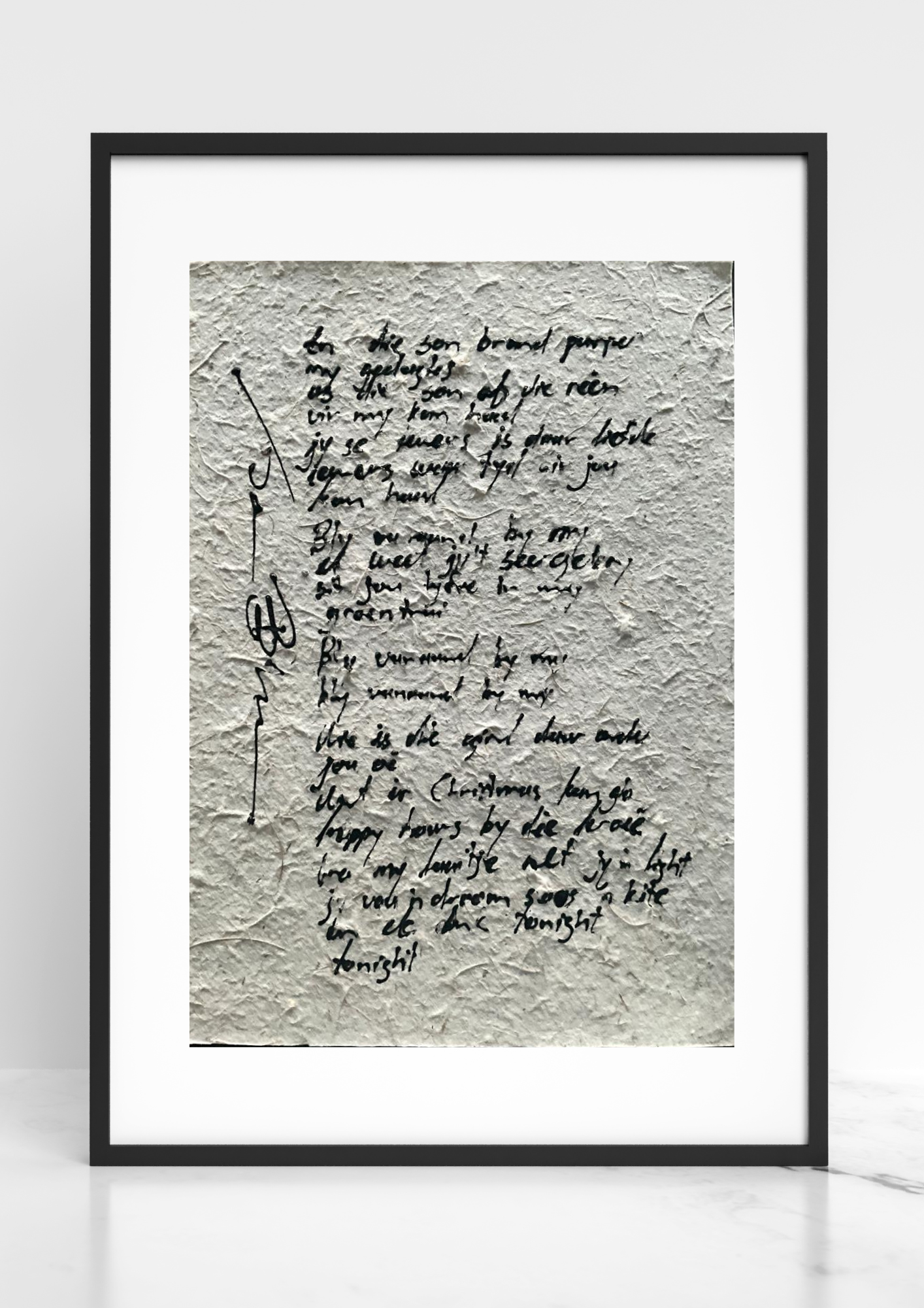 A4 hand-written lyrics